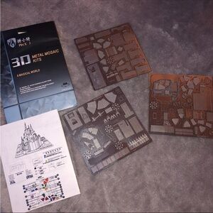 3D Metal Mosaic Kit Puzzle Castle looking like Disney Land Model Building  Kit